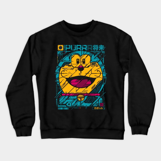 Cyber Purrr - Dorae Crewneck Sweatshirt by StudioM6